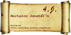 Asztalos Jonatán névjegykártya